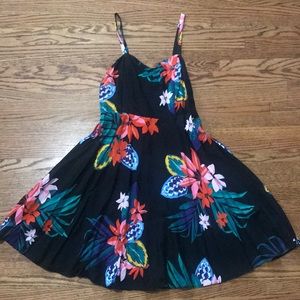 Black floral sleeveless dress